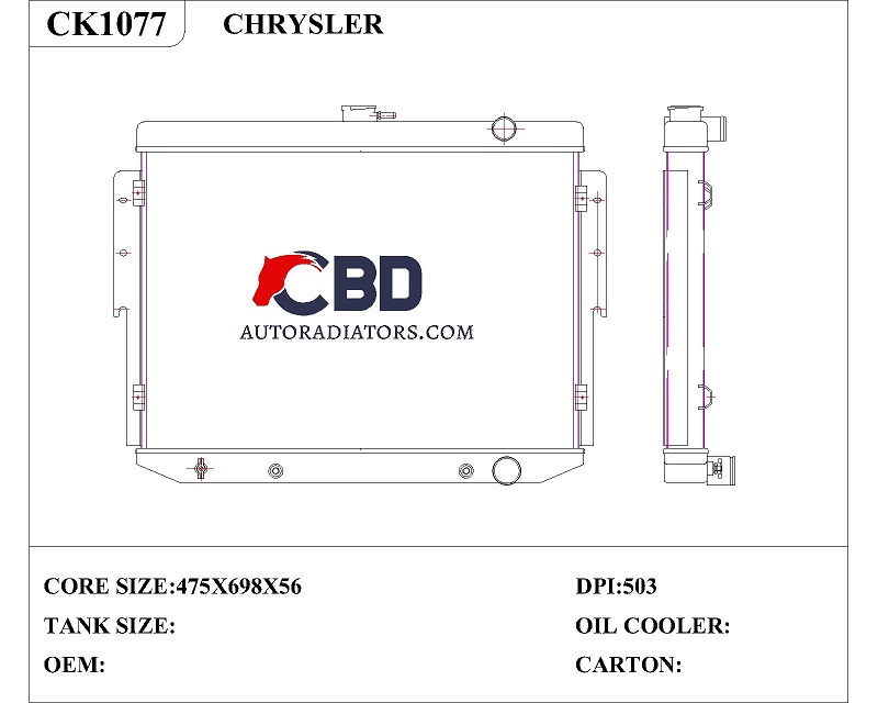 ALL ALUMINUM RADIATOR FOR CHRYSLER NEW YORKER 1974-1978 /CC503 DPI 503