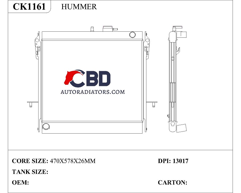 Hummer H3 Aluminum Radiato