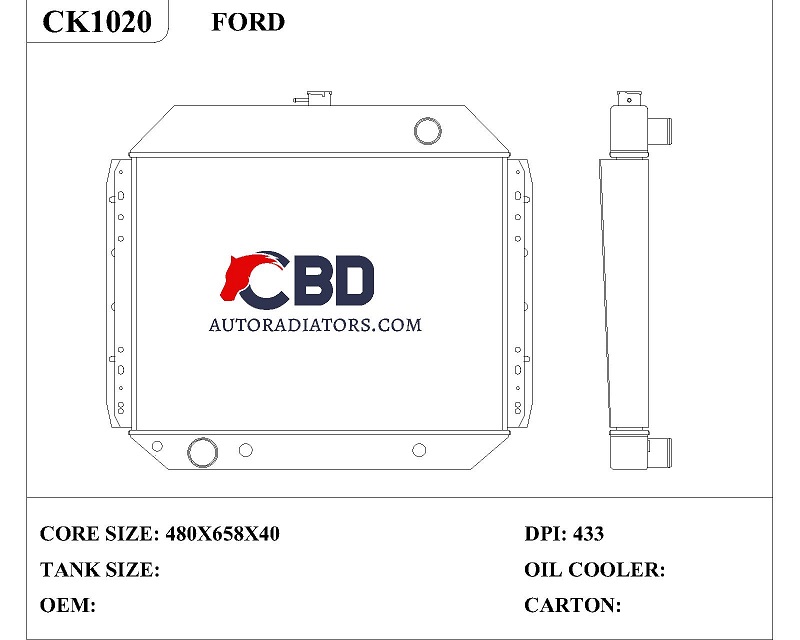 ALL ALUMINUM RADIATOR FOR FORD F-100 F-150 F-250 F350 F-500/ DPI 433
