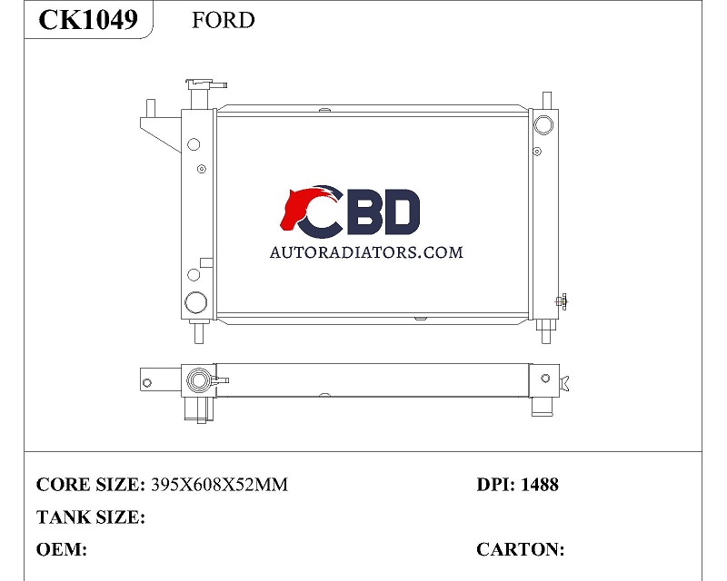 ALL ALUMINUM RADIATOR FOR FORD MUSTANG 1994-1996/CC1488 DPI 1488