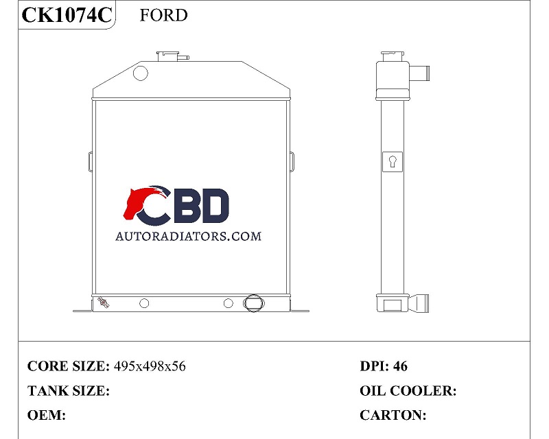 ALL ALUMINUM RADIATOR FOR FORD  /CC46CH   DPI 46