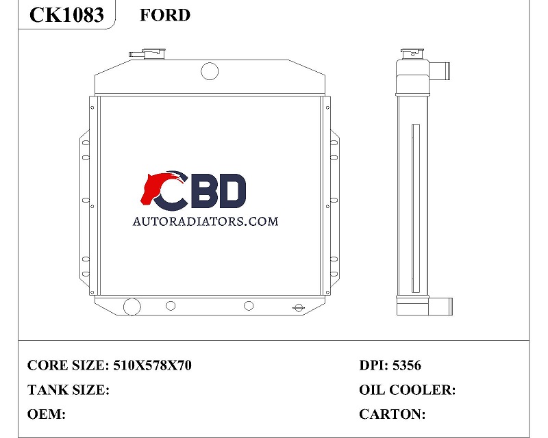 ALL ALUMINUM RADIATOR FOR FORD/CC5356