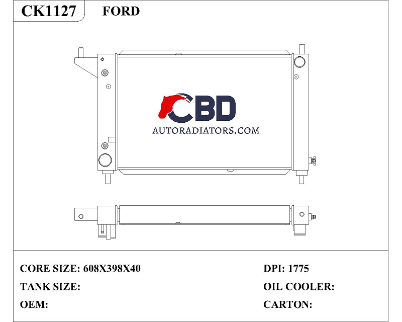 ALL ALUMINUM RADIATOR FOR FORD 1996 MUSTANG/ DPI 1775