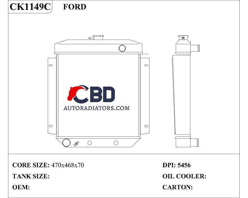 ALL ALUMINUM RADIATOR FOR FORD/MC5456