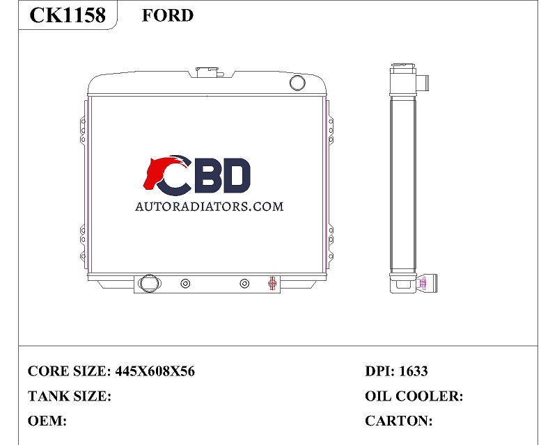 ALL ALUMINUM RADIATOR FOR FORD FAIRLANE/CC1633 DPI 1633