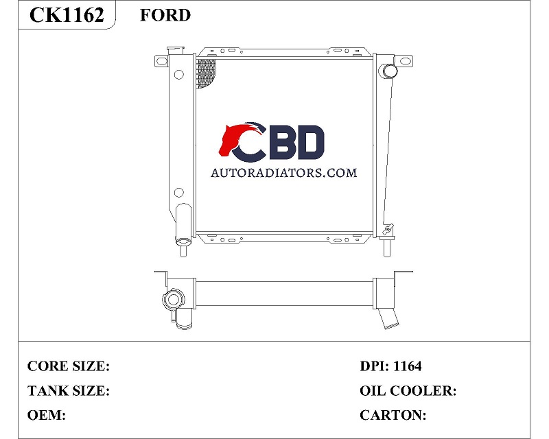 ALL ALUMINUM RADIATOR FOR FORD BRONCO II 1985-1990 FORD EXPLORER 1991-994/CC1164 DPI 1164