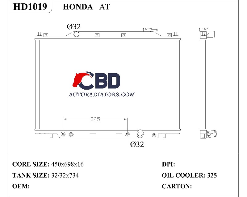 ALL ALUMINUM RADIATOR FOR HONDA MT/