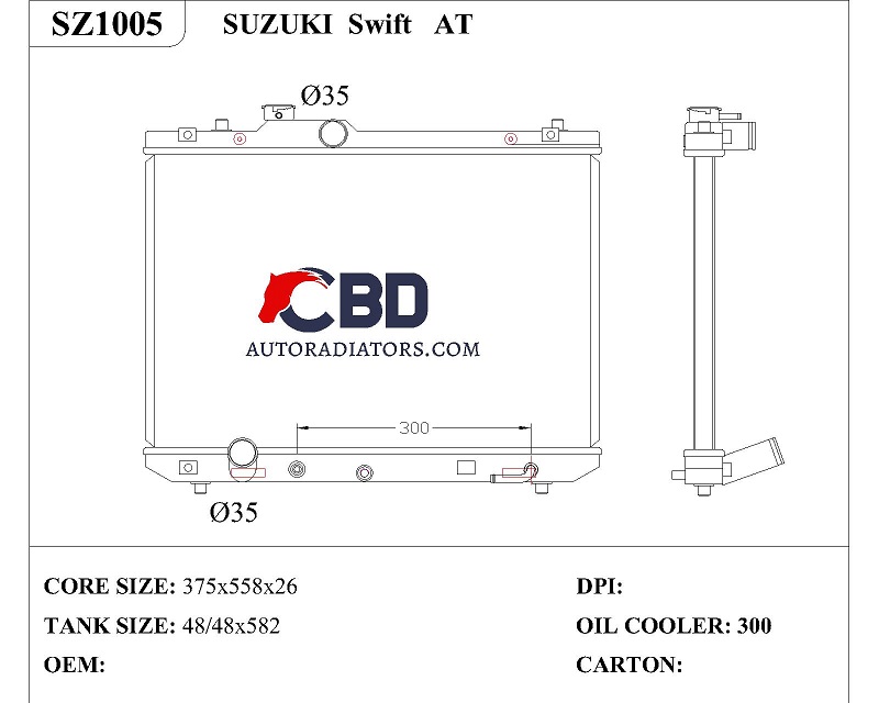 ALL ALUMINUM RADIATOR FOR SUZUKI SWIFT AT/