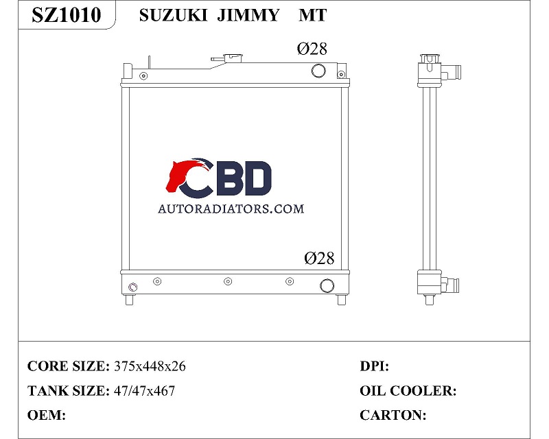 ALL ALUMINUM RADIATOR FOR SUZUKI JIMMY MT/