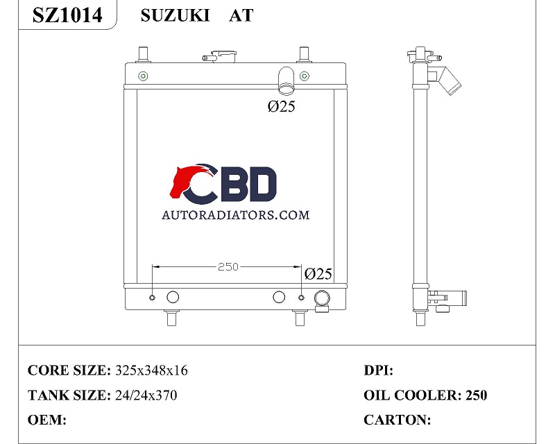 ALL ALUMINUM RADIATOR FOR SUZUKI AT/