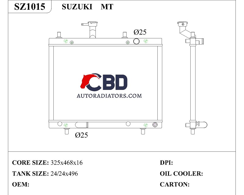 ALL ALUMINUM RADIATOR FOR SUZUKI MT/