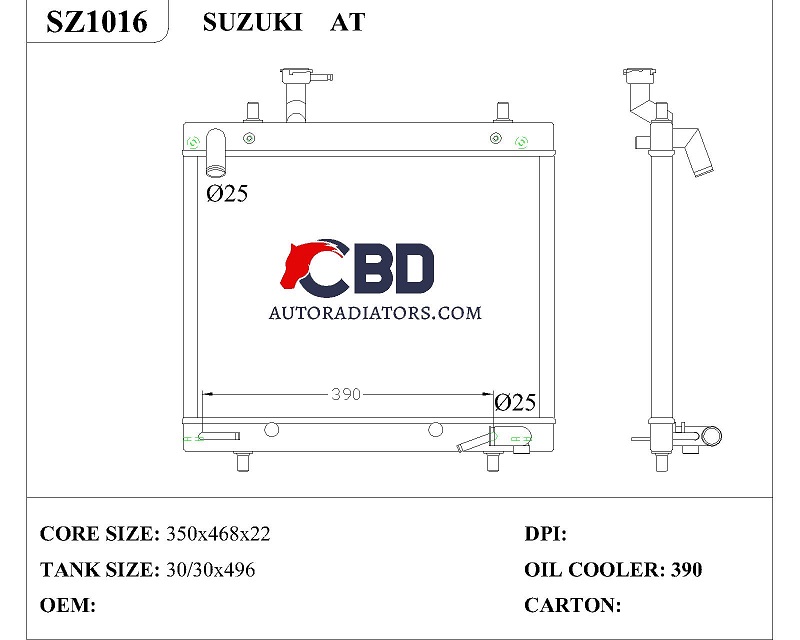 ALL ALUMINUM RADIATOR FOR SUZUKI AT/