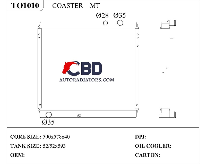 ALL ALUMINUM RADIATOR FOR COASTER MT/