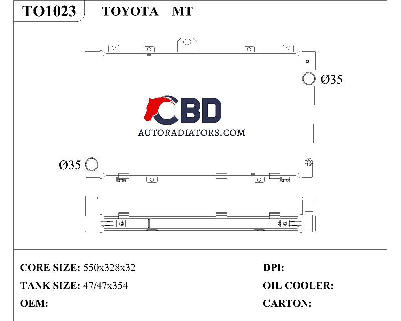 ALL ALUMINUM RADIATOR FOR TOYOTA MT/