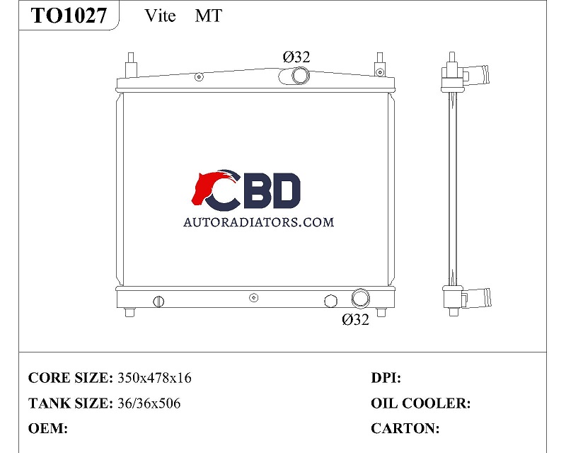 ALL ALUMINUM RADIATOR FOR VITE MT/