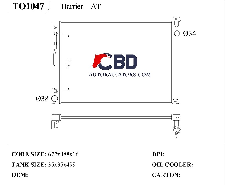 ALL ALUMINUM RADIATOR FOR  HARRIER AT/