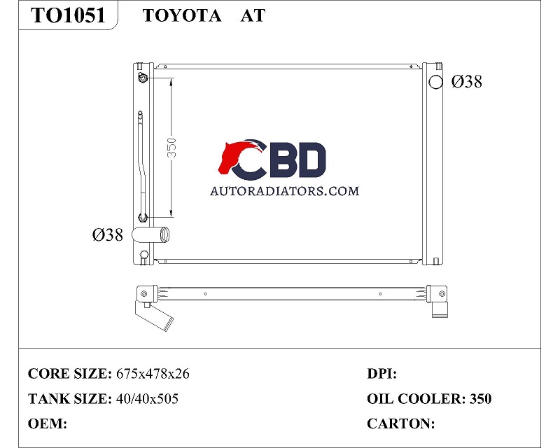 ALL ALUMINUM RADIATOR FOR TOYOTA AT/