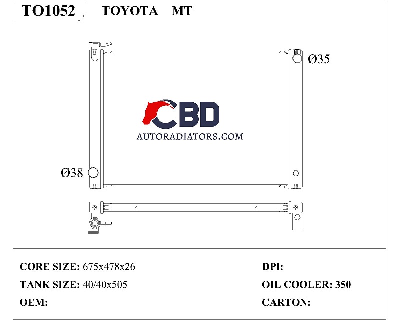 ALL ALUMINUM RADIATOR FOR TOYOTA MT/