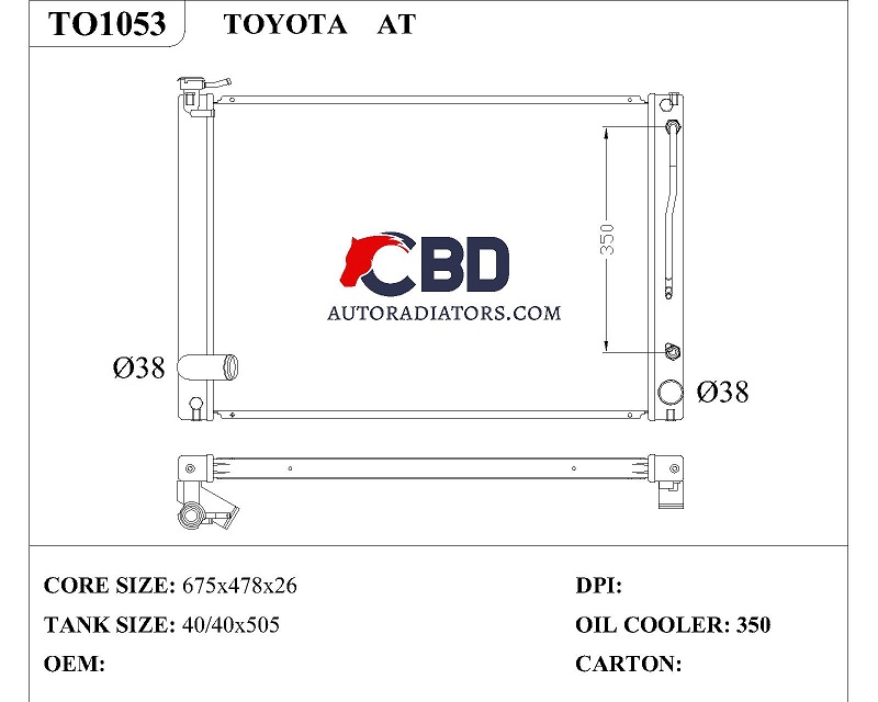 ALL ALUMINUM RADIATOR FOR TOYOTA AT/