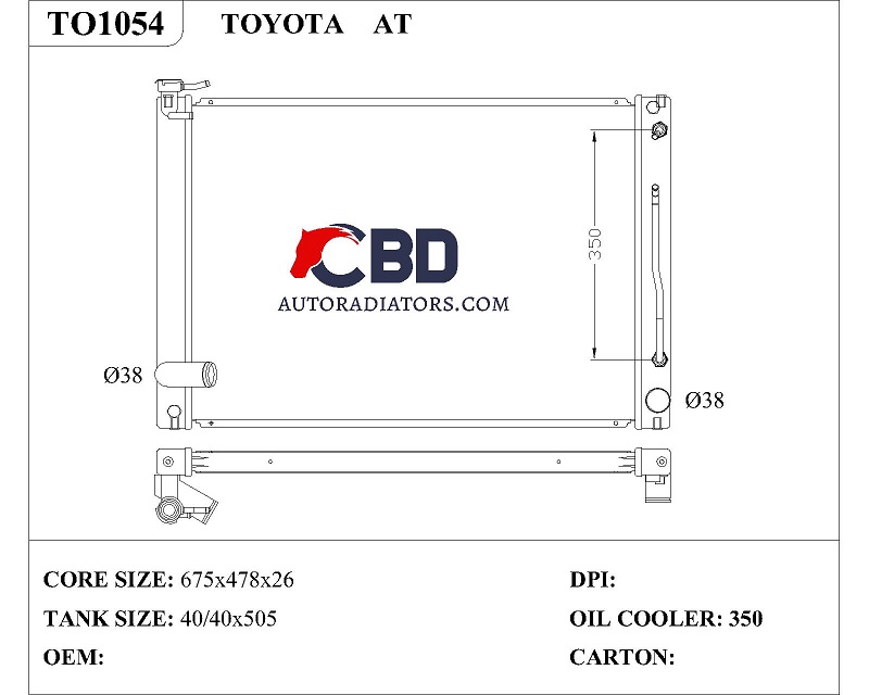 ALL ALUMINUM RADIATOR FOR TOYOTA AT/