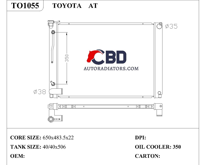 ALL ALUMINUM RADIATOR FOR TOYOTA AT/