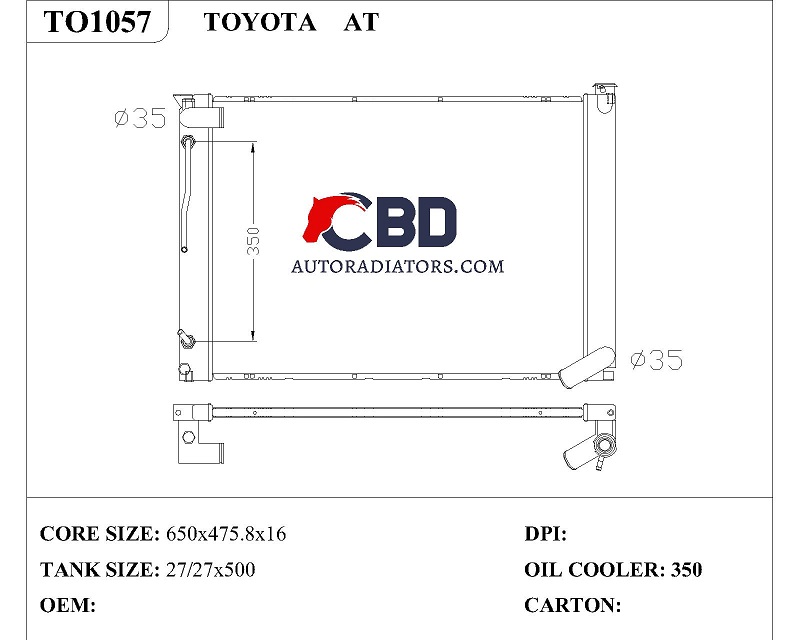 ALL ALUMINUM RADIATOR FOR TOYOTA AT/