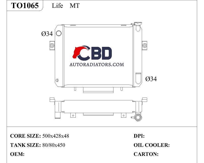 ALL ALUMINUM RADIATOR FOR LIFE MT/