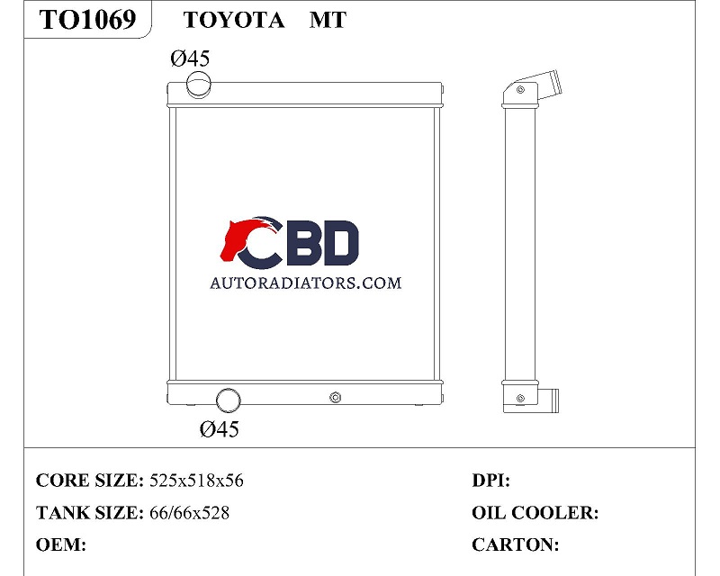 ALL ALUMINUM RADIATOR FOR TOYOTA MT/