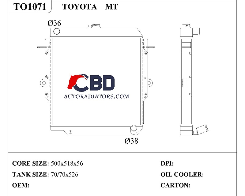 ALL ALUMINUM RADIATOR FOR TOYOTA MT/