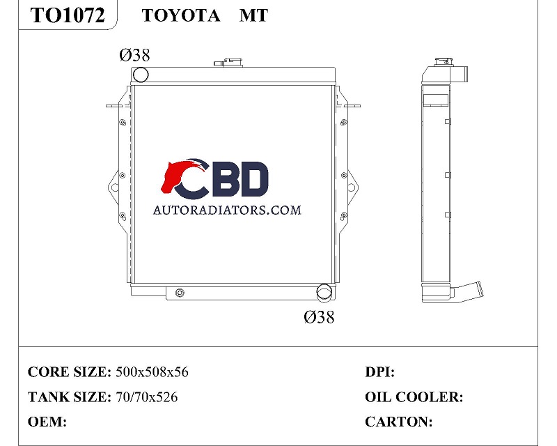 ALL ALUMINUM RADIATOR FOR TOYOTA MT/