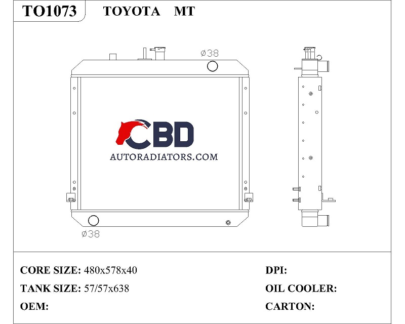 ALL ALUMINUM RADIATOR FOR TOYOTA MT/