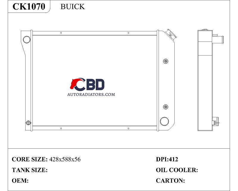 ALL ALUMINUM RADIATOR FOR BUICK APOLLO/CC412 DPI 412