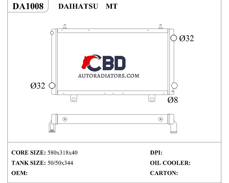 ALL ALUMINUM RADIATOR FOR DAIHATSU MT/