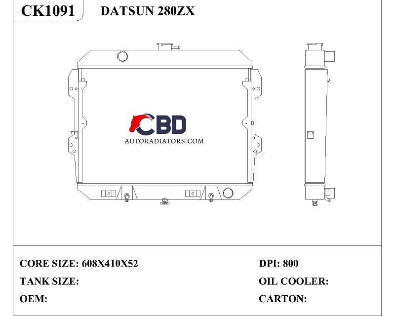 ALL ALUMINUM RADIATOR FOR DATSUN/NISSAN 280ZX/CC800 DPI 800