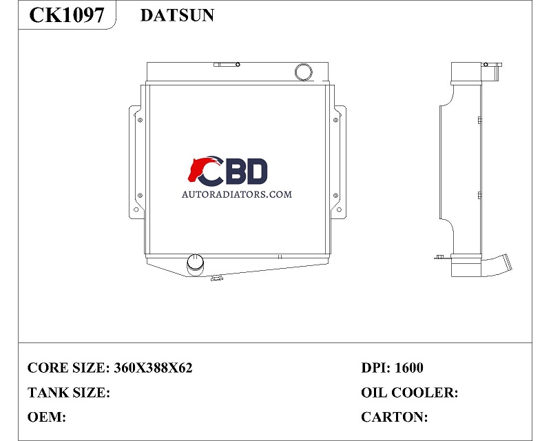 ALL ALUMINUM RADIATOR FOR DATSUN1968-1973/ DPI 1600