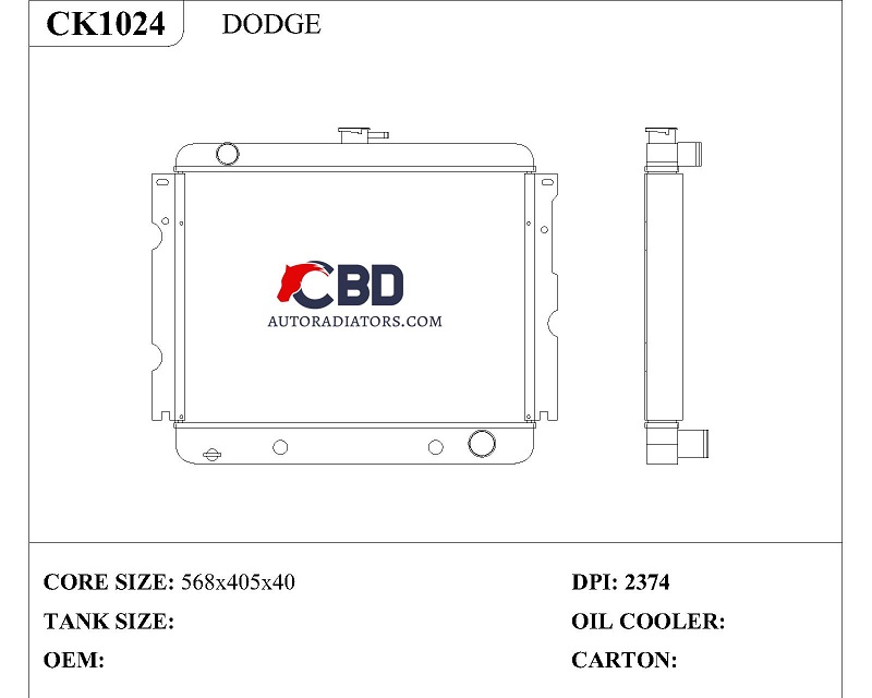 ALL ALUMINUM RADIATOR FOR DODGE CORONET 1973/CC2374