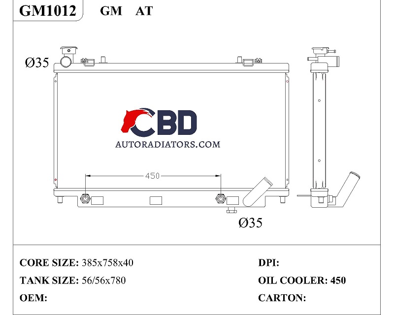 ALL ALUMINUM RADIATOR FOR GM AT/