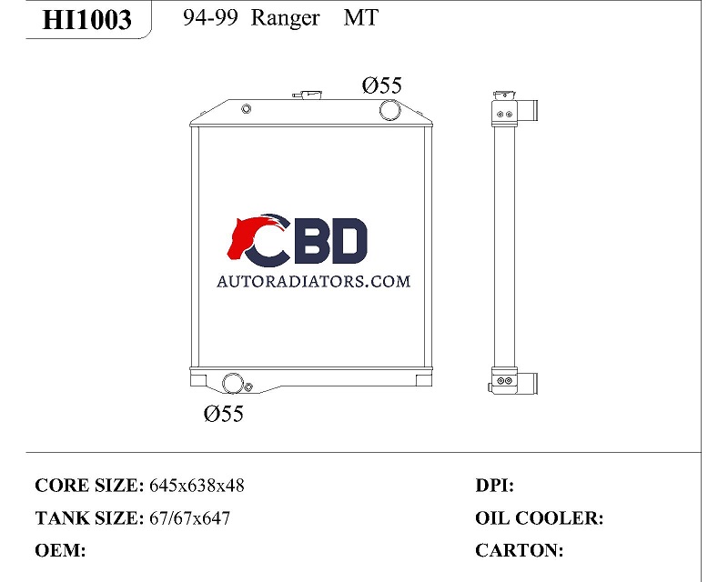 ALL ALUMINUM RADIATOR FOR 94-99 RANGER MT/