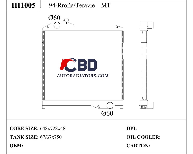 ALL ALUMINUM RADIATOR FOR 94-RROFIA/TERAVIE MT/