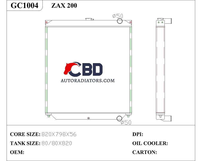 ALL ALUMINUM RADIATOR FOR HITACHI  ZAX200/