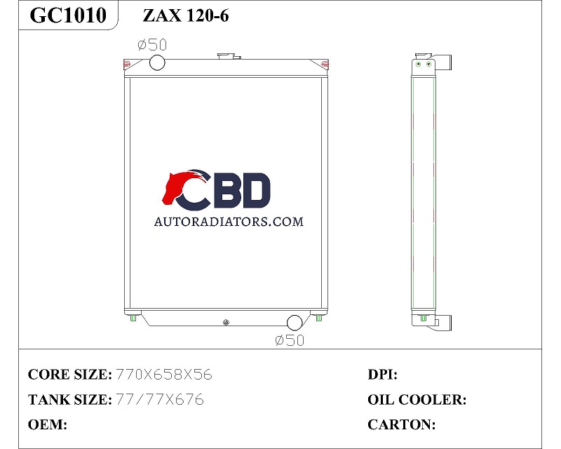 ALL ALUMINUM RADIATOR FOR HITACHI  ZAX120-6/