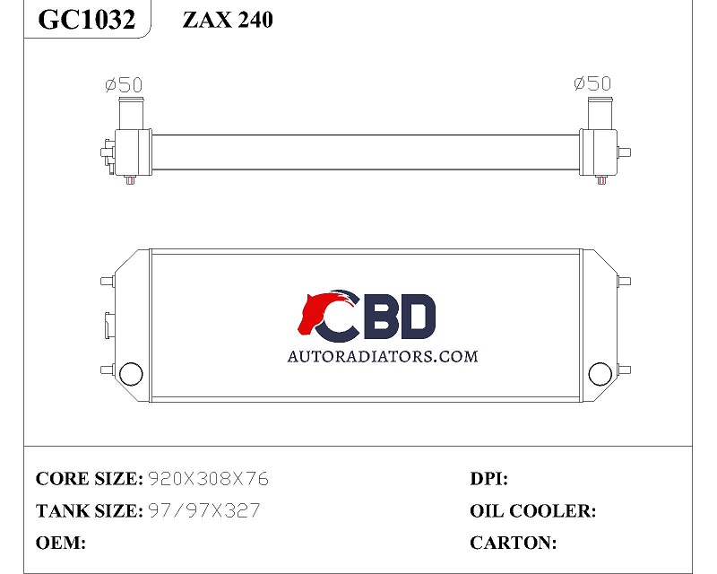 ALL ALUMINUM RADIATOR FOR HITACHI  ZAX240/