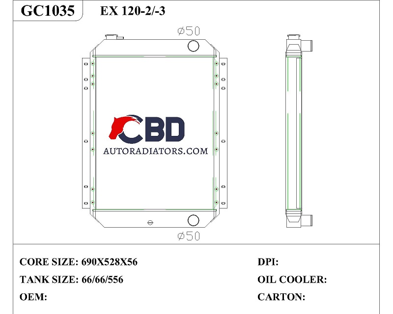 ALL ALUMINUM RADIATOR FOR HITACHI  EX120-2-3/