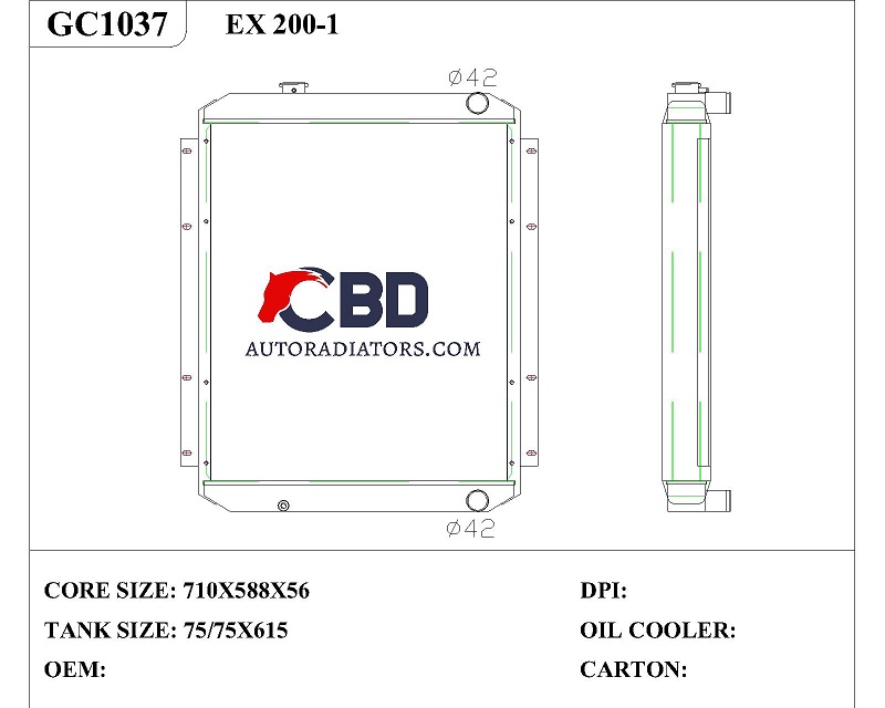 ALL ALUMINUM RADIATOR FOR HITACHI  EX200-1/