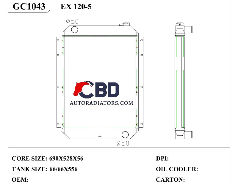 ALL ALUMINUM RADIATOR FOR HITACHI  EX120-5/