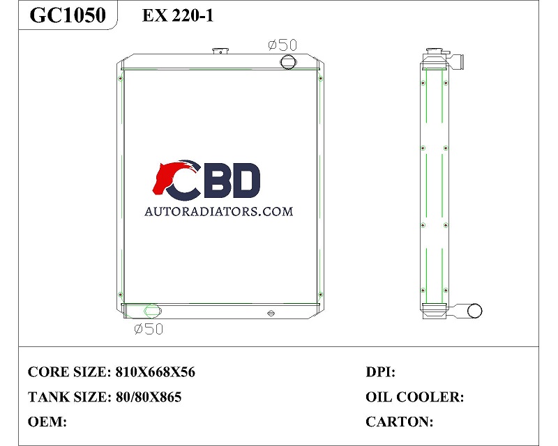 ALL ALUMINUM RADIATOR FOR HITACHI  EX220-1/