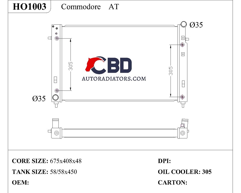 ALL ALUMINUM RADIATOR FOR COMMODORE AT /