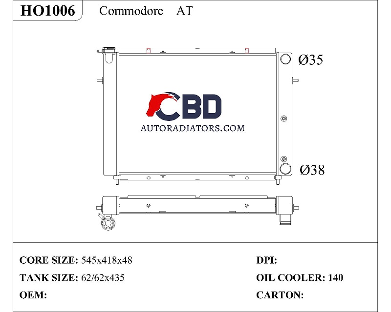 ALL ALUMINUM RADIATOR FOR COMMODORE AT /