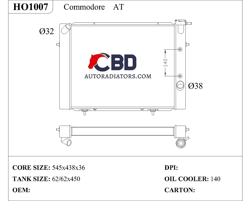 ALL ALUMINUM RADIATOR FOR COMMODORE AT /