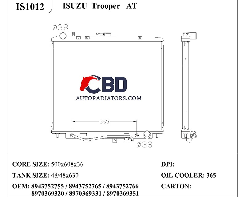 ALL ALUMINUM RADIATOR FOR ISUZU TROOPER MT/